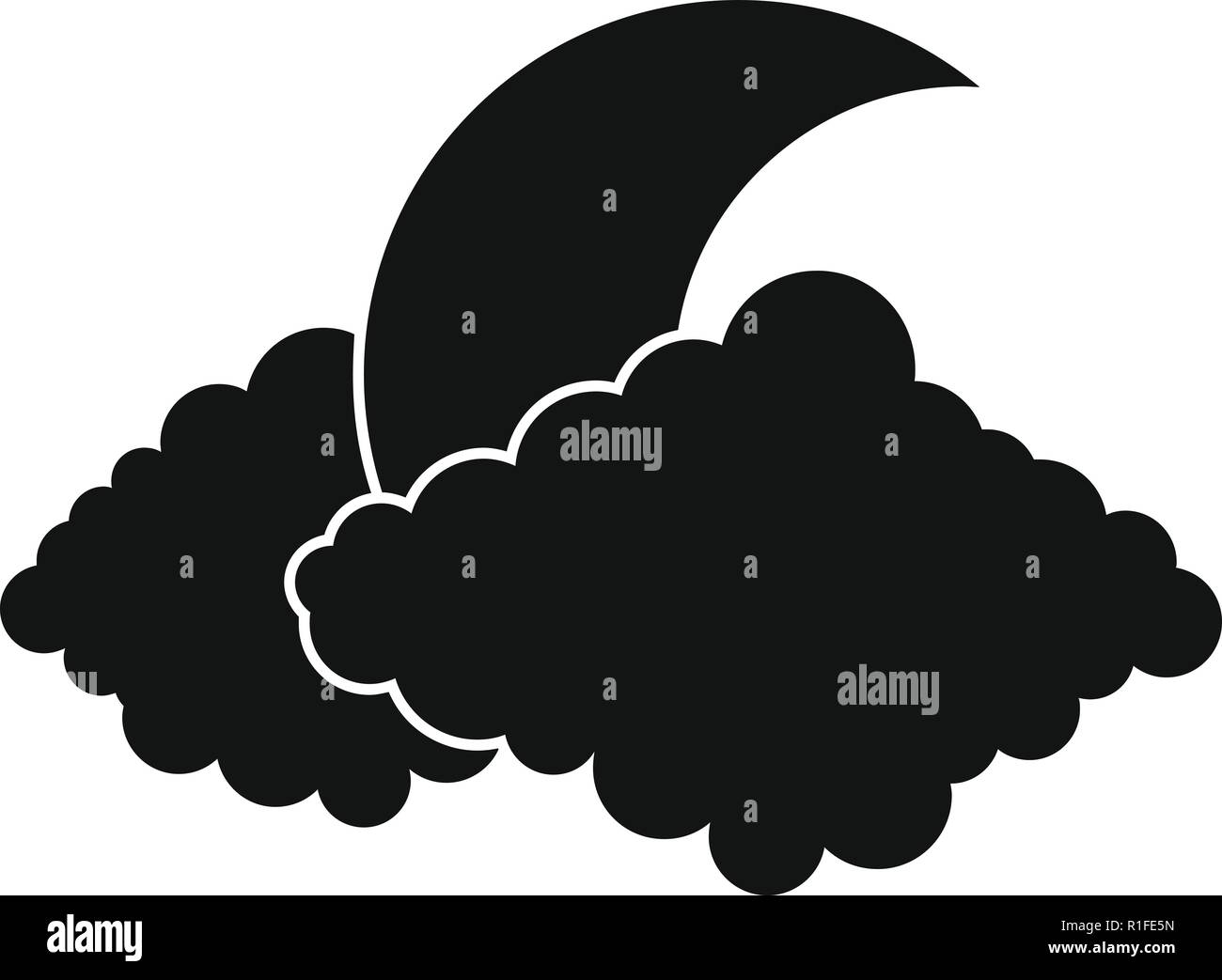 Moon icon. Simple illustration of moon vector icon for web Stock Vector ...