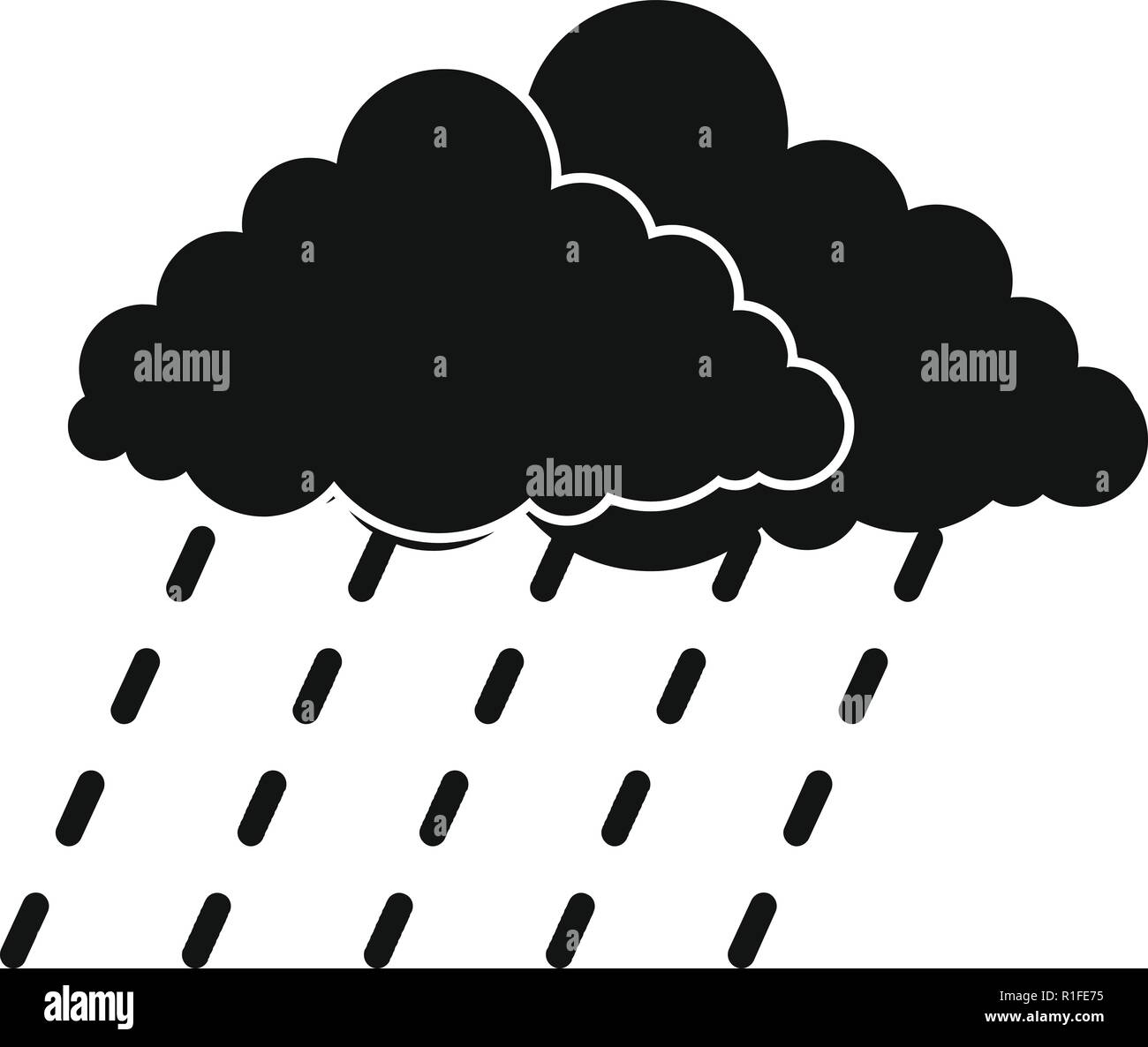 Cloud rain storm icon. Simple illustration of cloud rain storm vector ...