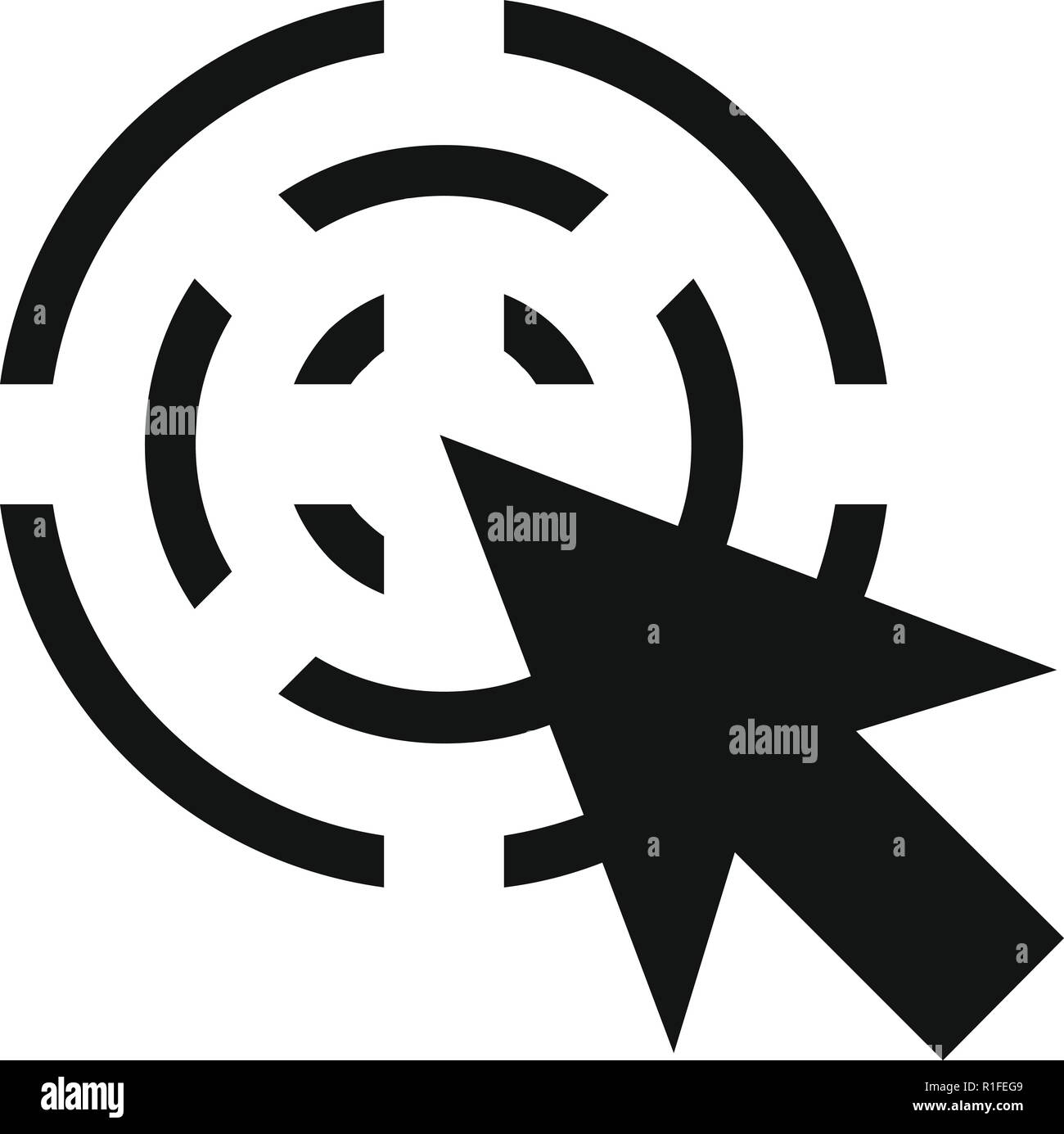 Cursor interactive icon. Simple illustration of cursor interactive ...
