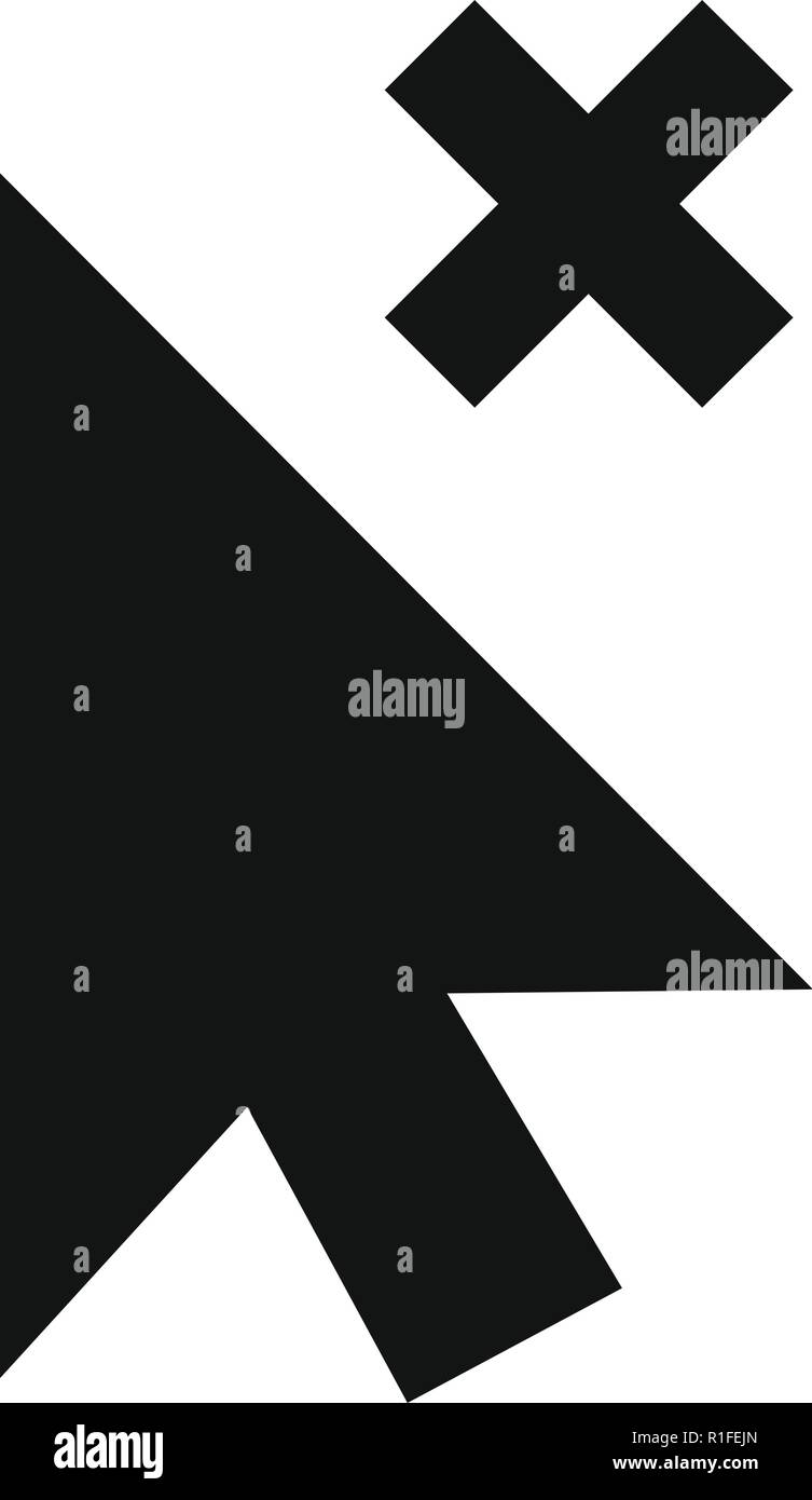 Cursor close element icon. Simple illustration of cursor close element ...