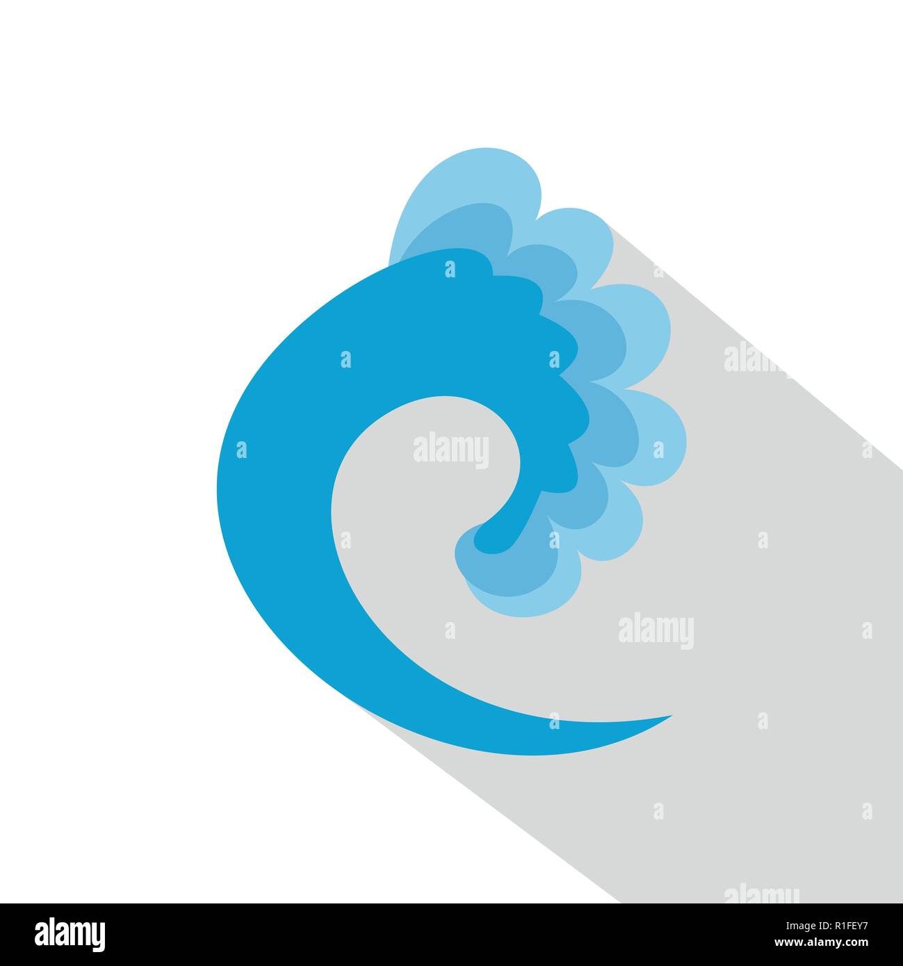Wave ocean icon. Flat illustration of wave ocean vector icon for web ...