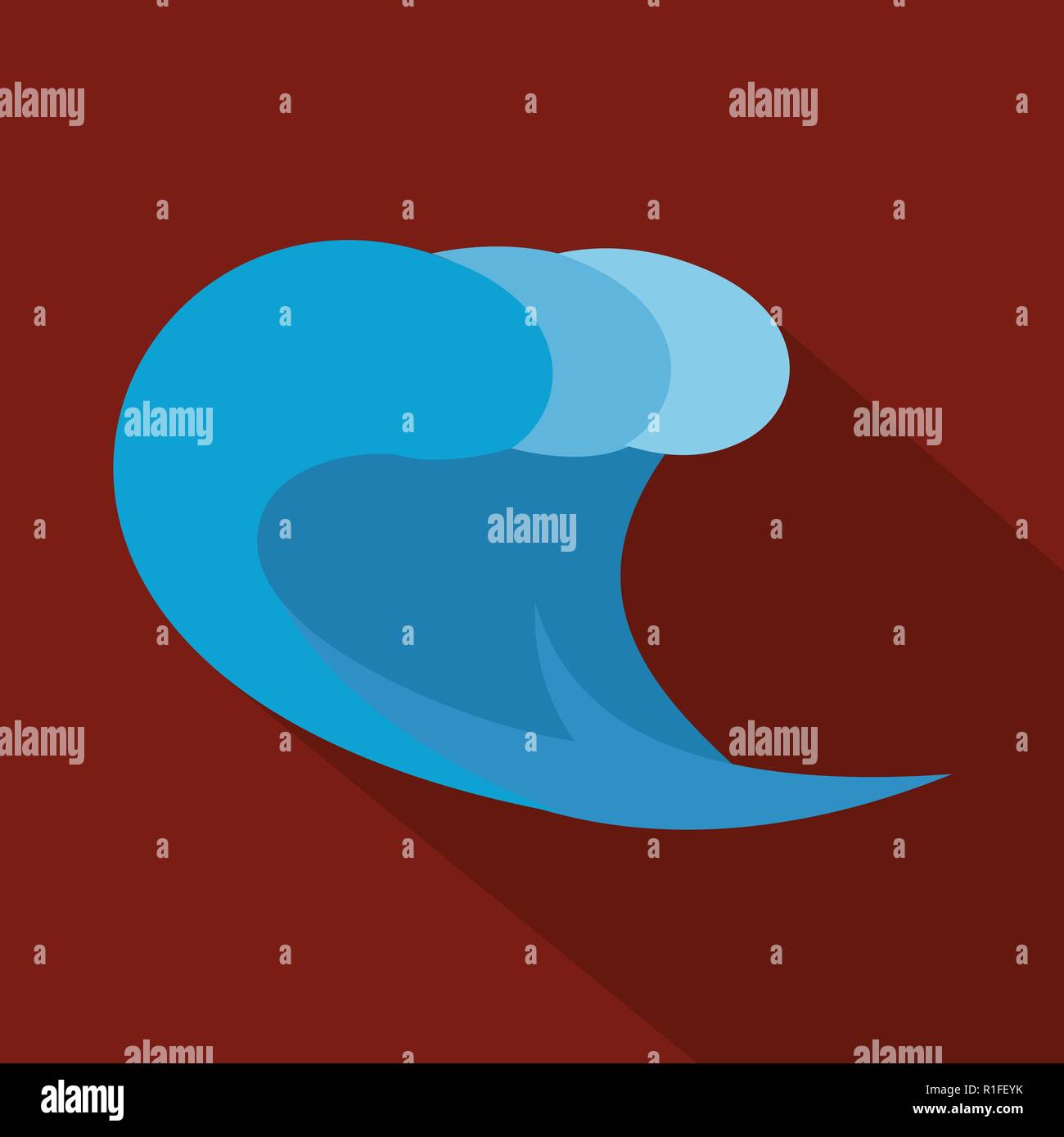 Wave surf icon. Flat illustration of wave surf vector icon for web ...