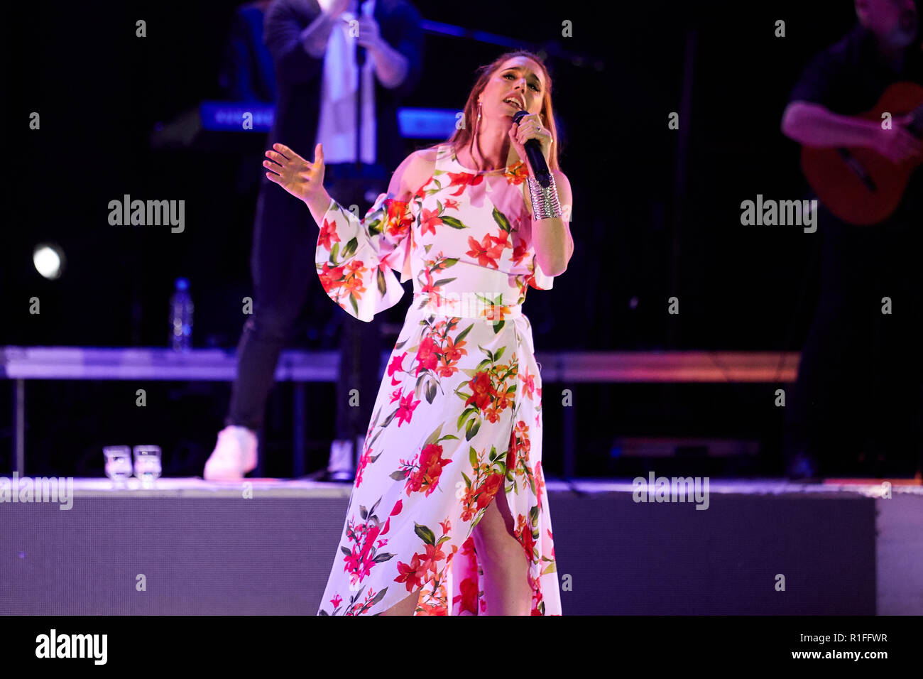 MENDOZA, ARGENTINE, November 11, 2018. Recital Soledad Pastorutti, the Tupungato department celebrated its 160th anniversary of its creation, Greek th Stock Photo