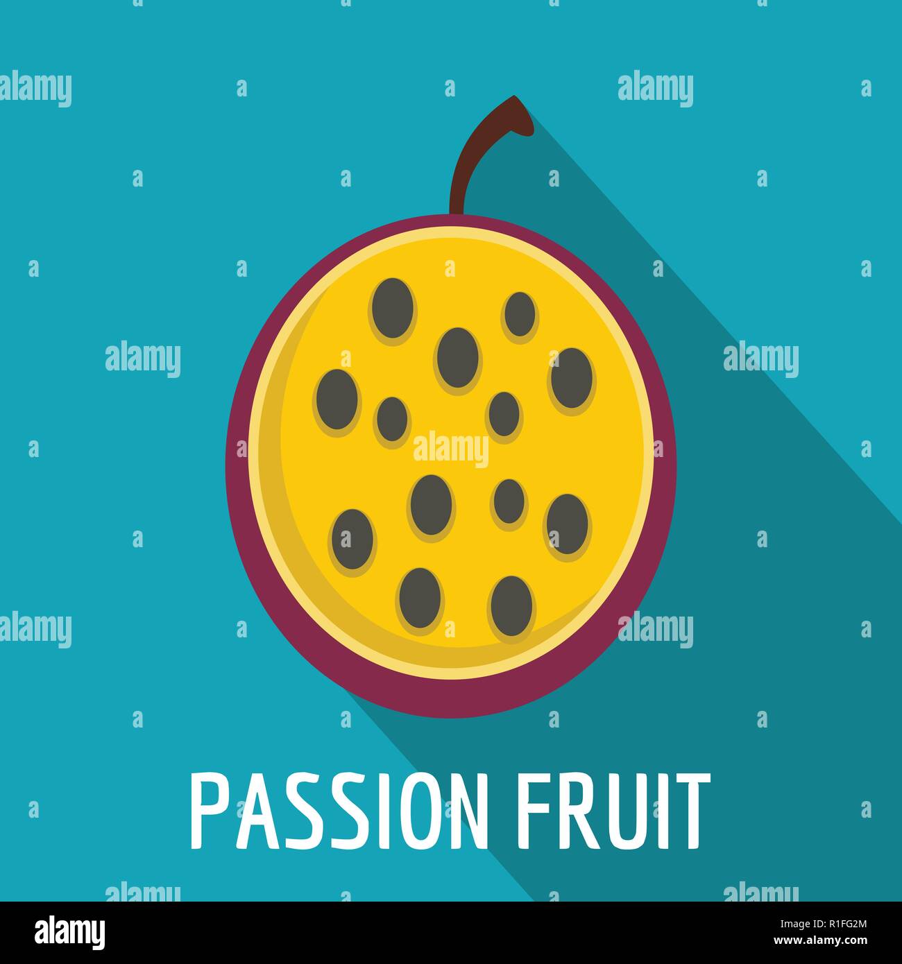 Passion fruit icon. Flat illustration of passion fruit vector icon for ...