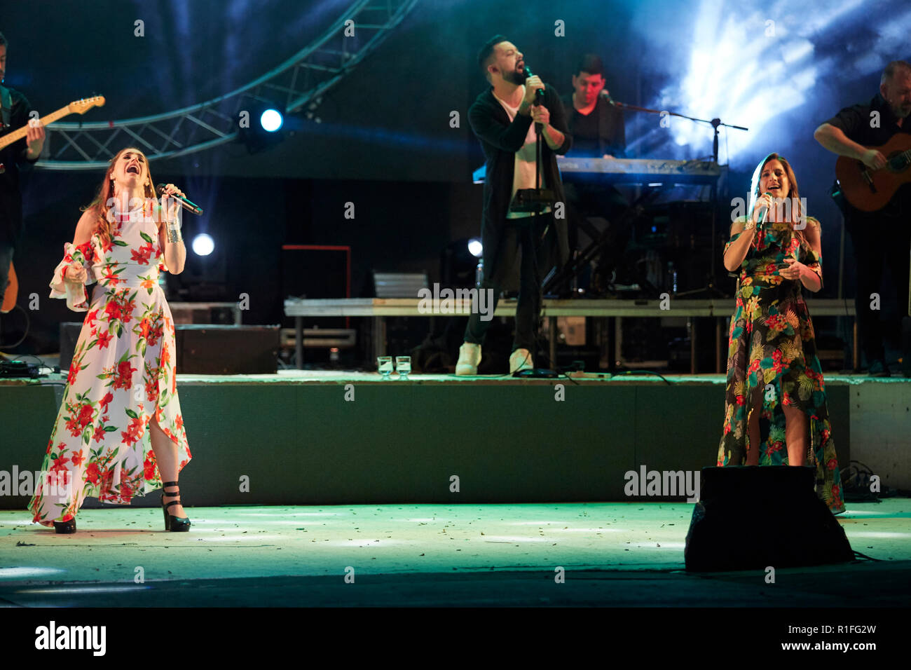 MENDOZA, ARGENTINE, November 11, 2018. Recital Soledad Pastorutti, the Tupungato department celebrated its 160th anniversary of its creation, Greek th Stock Photo