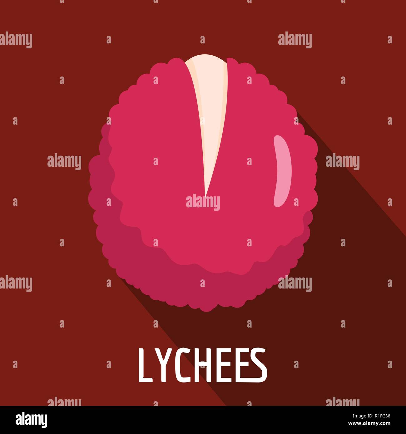 Lychees icon. Flat illustration of lychees vector icon for web Stock ...