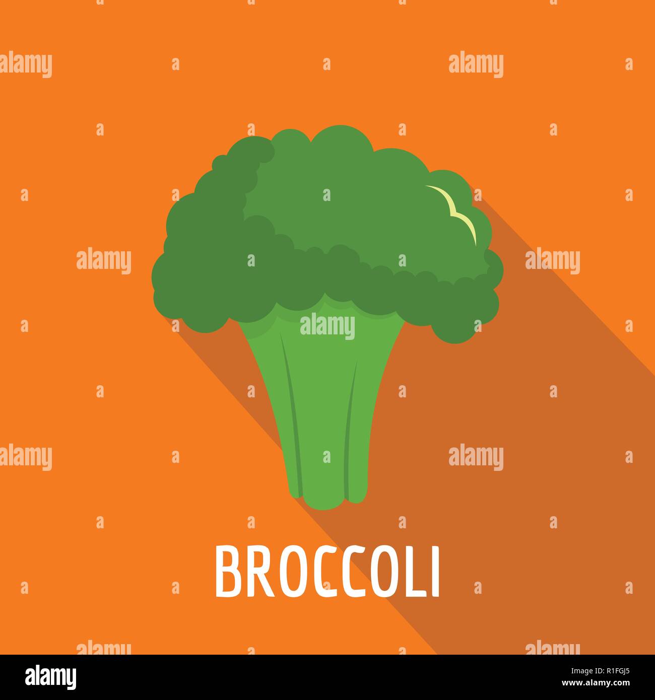 Broccoli icon. Flat illustration of broccoli vector icon for web Stock ...