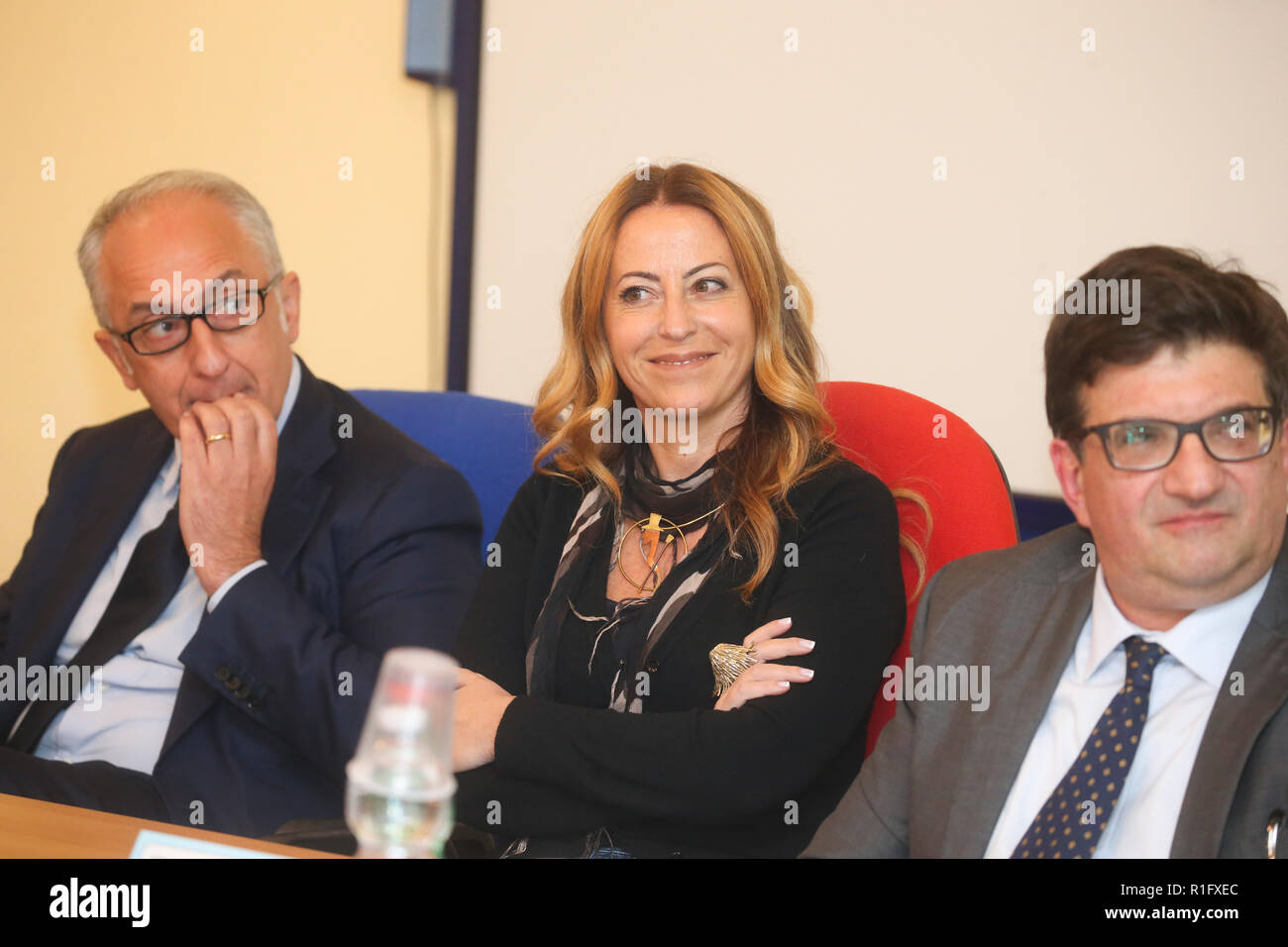 Caserta, Campania, Italy, 12th Nov 2018. School V ¡ educational circle of Caserta first in Italy to include asylum seekers in its staff in photo the assessor Lucia Fortini with appointments Education, Youth Policies and Social Policies to the Campania Region Credit: Antonio Balasco/Alamy Live News Stock Photo