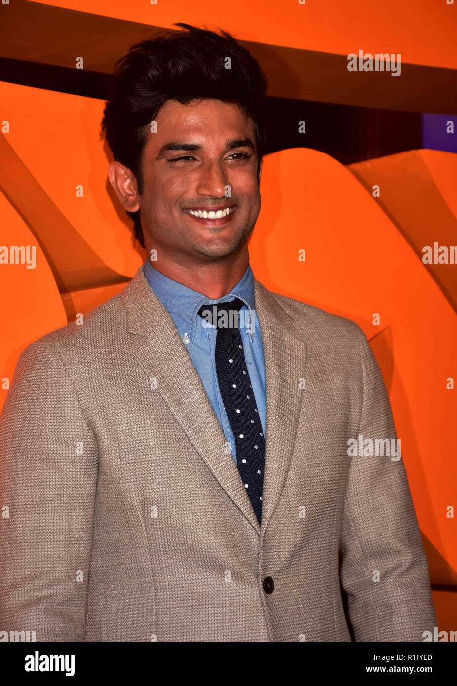 Mumbai, India. 12th Nov, 2018. Actor Sushant Singh Rajput pose for photos on the trailer launch of his upcoming film Kedarnath at hotel JW Marriott Juhu in Mumbai. Credit: Azhar Khan/SOPA Images/ZUMA Wire/Alamy Live News Stock Photo