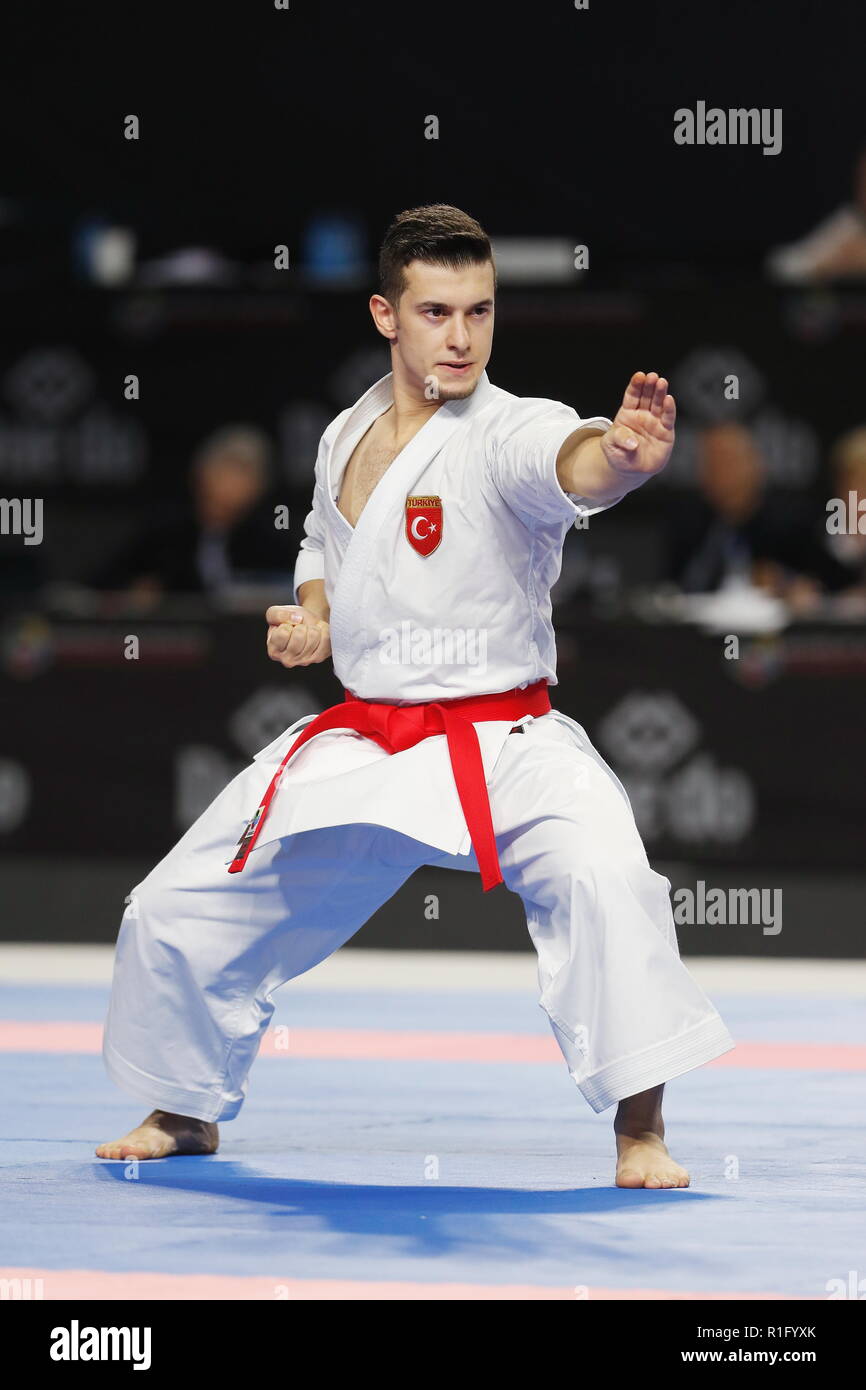 Madrid Spain 10th Nov 2018 Ali Sofuoglu Tur Karate Ali Sofuoglu Of Turkey Perform Male Kata Individual Bronze Match In The Wkf 24th Karate World Championships Madrid 2018 At The Wizink