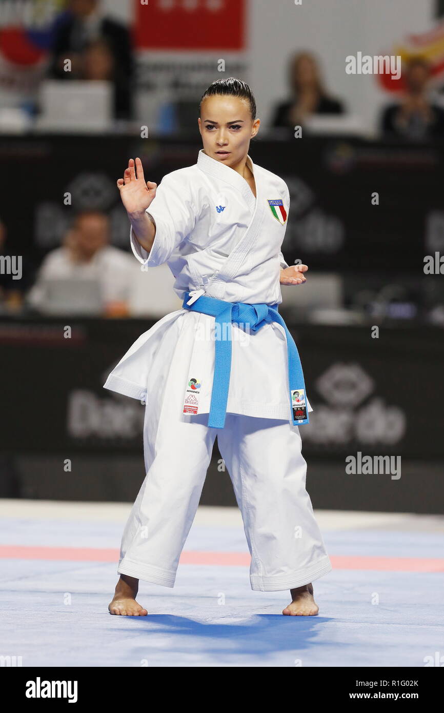 kamp Overgivelse skildpadde Madrid, Spain. 10th Nov, 2018. Viviana Bottaro (ITA) Karate : Viviana  Bottaro of Italy perform Female Kata individual Brpnze match in the "WKF  24th Karate World Championships Madrid 2018" at the WiZink