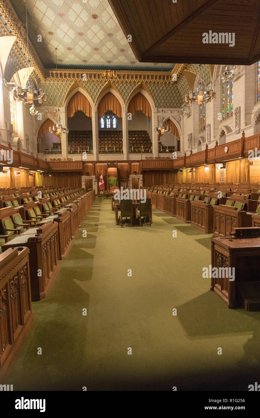 House of Commons, Parliament Buildings, Ottawa, Canada Stock Photo