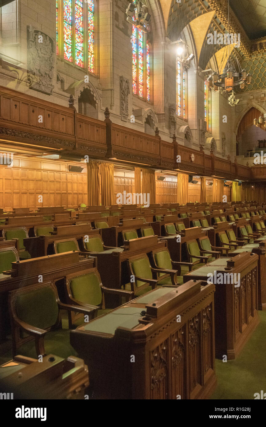 House of Commons, Parliament Buildings, Ottawa, Canada Stock Photo