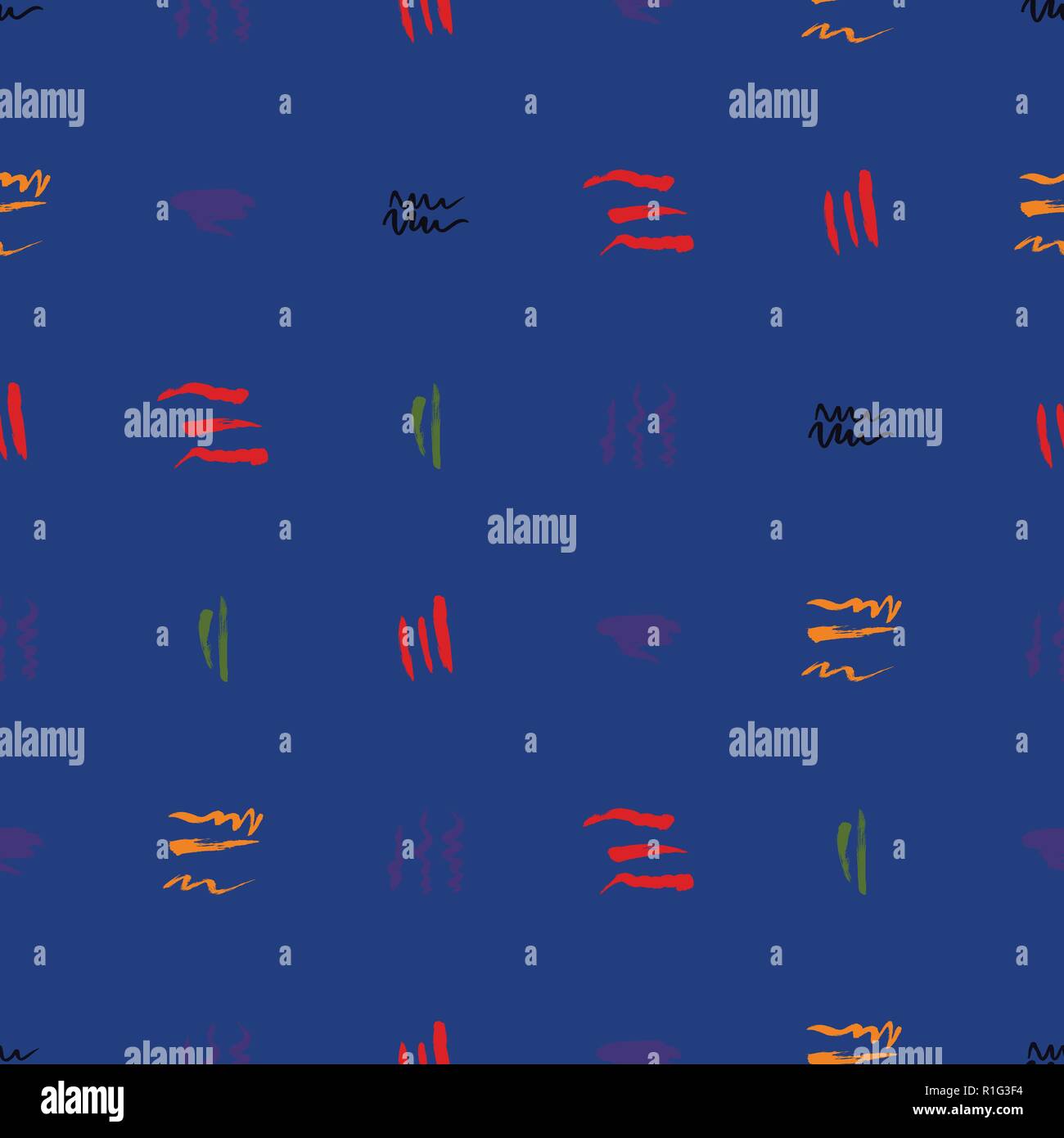 Seamless pattern hand drawn with a brush strokes. Abstract brushstrokes ...