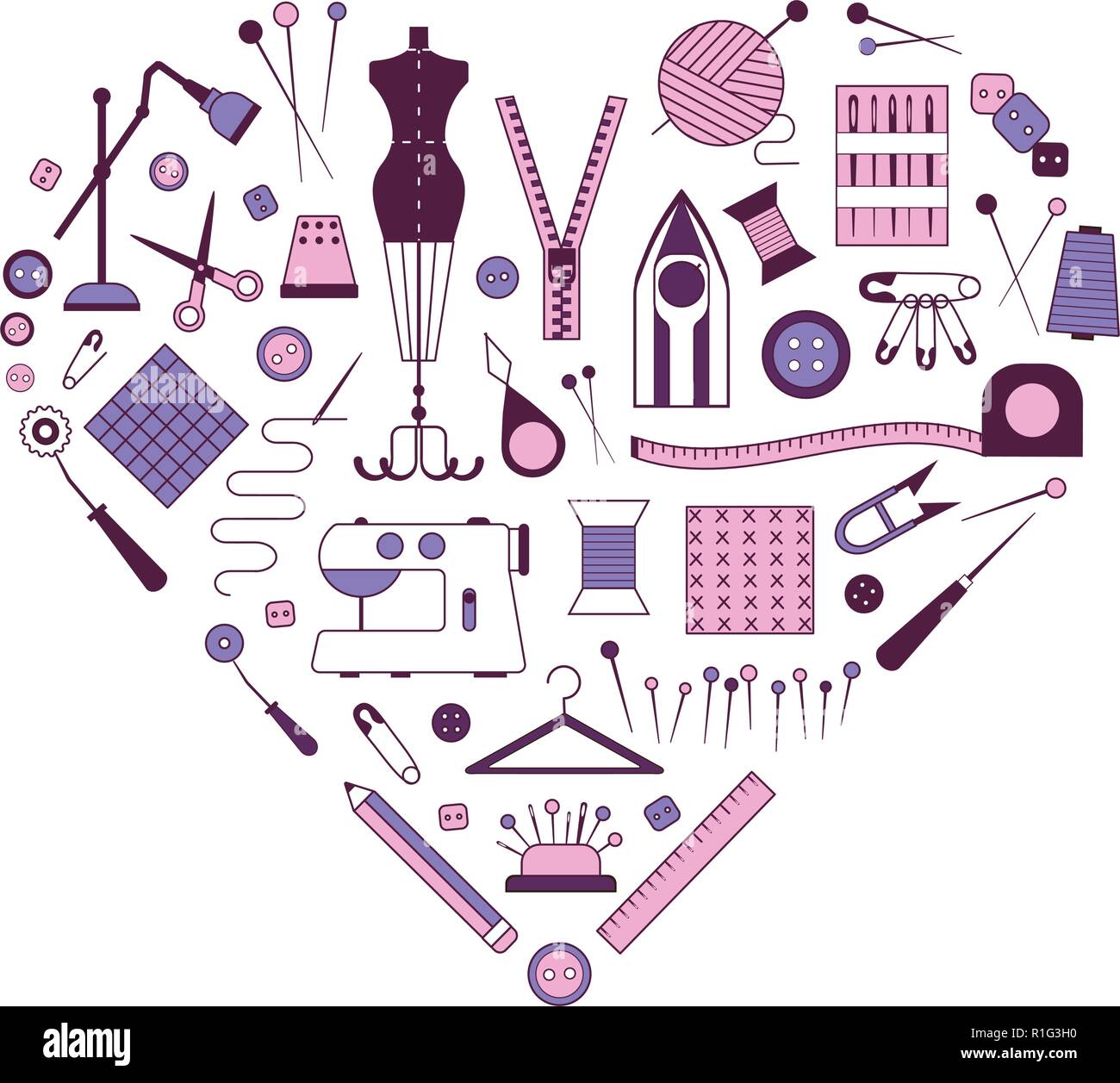 Tools and materials for sewing Royalty Free Vector Image