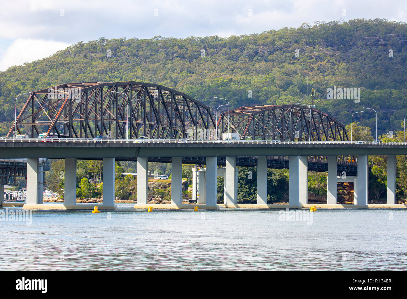 Steel Peats ferry bridge built in 1945 alongside the concrete Brooklyn