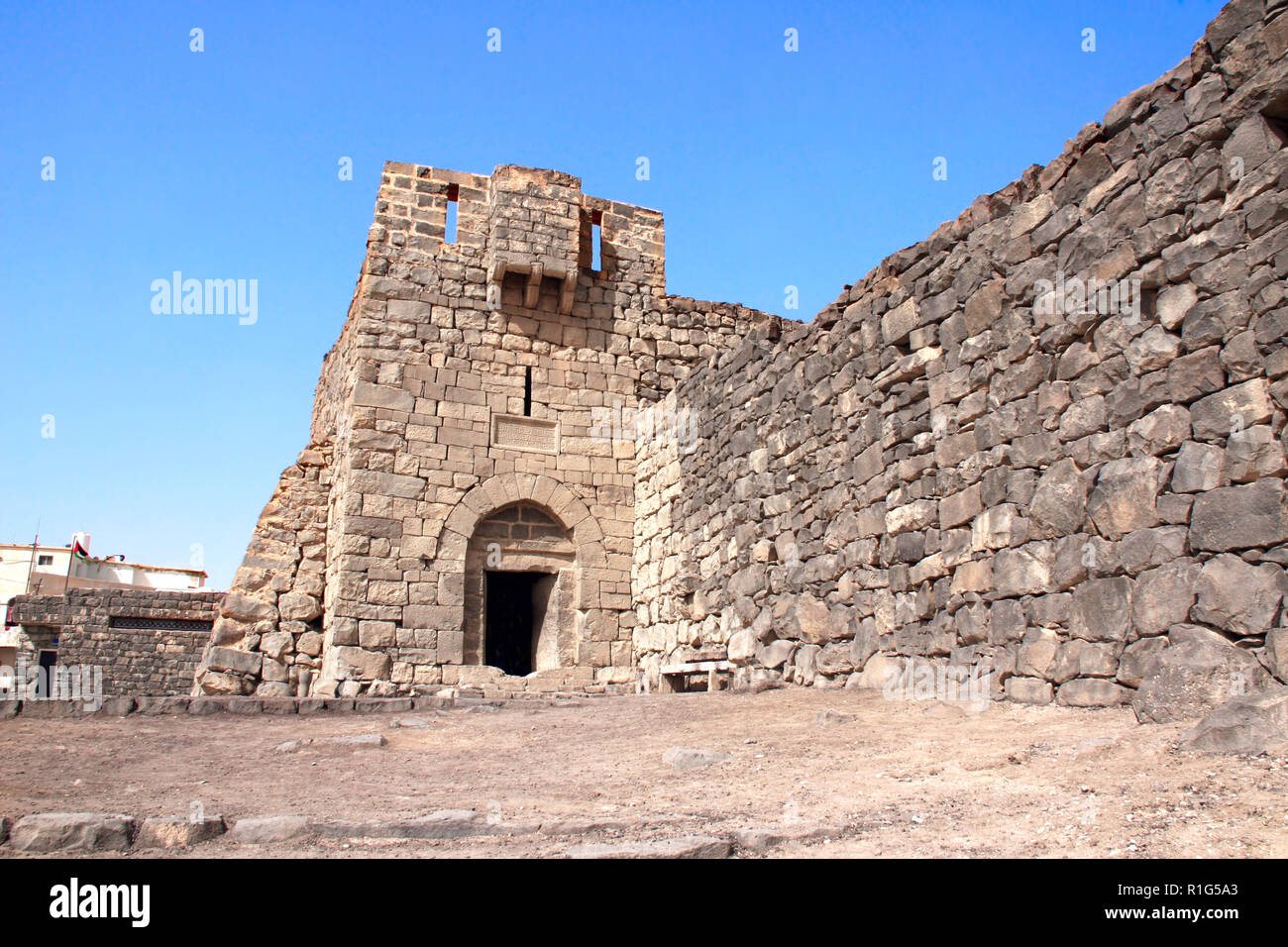 Qasr al-Azraq (is one of the Desert castles) - medieval fort where Thomas Edward Lawrence (Lawrence of Arabia) based his operations during the Arab Re Stock Photo