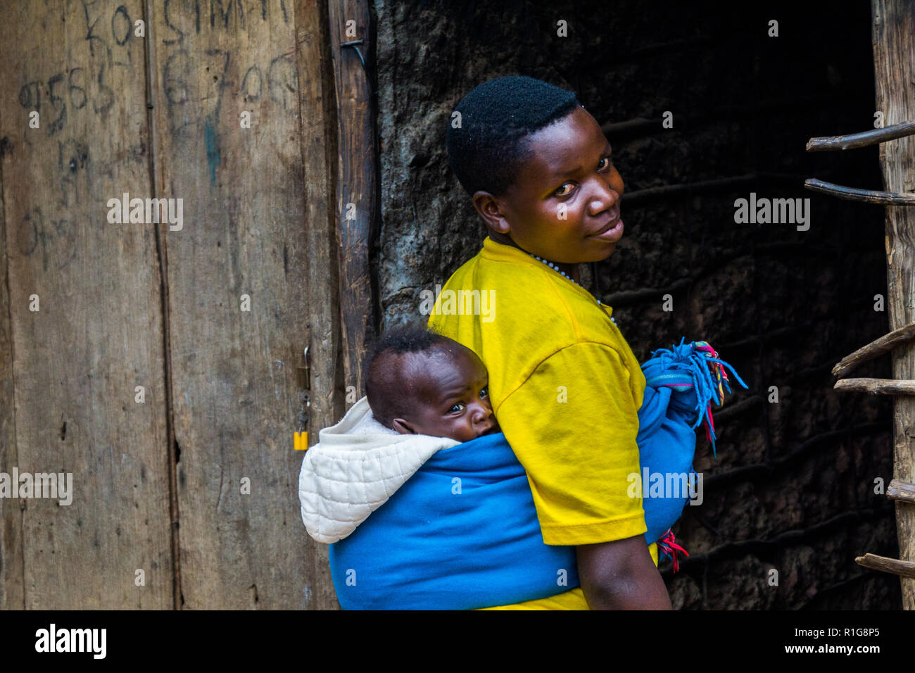 Pygmy peoples in Uganda Stock Photo