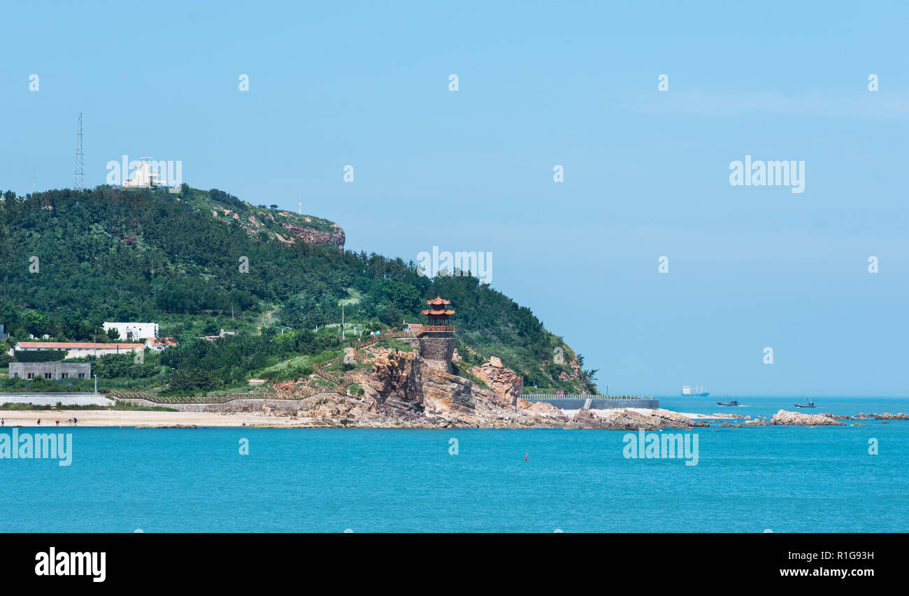 The eastern side of Moon Bay or Yueyawan in the north of Beichangshandao Island, one of the Changdao Islands, Shandong, China Stock Photo