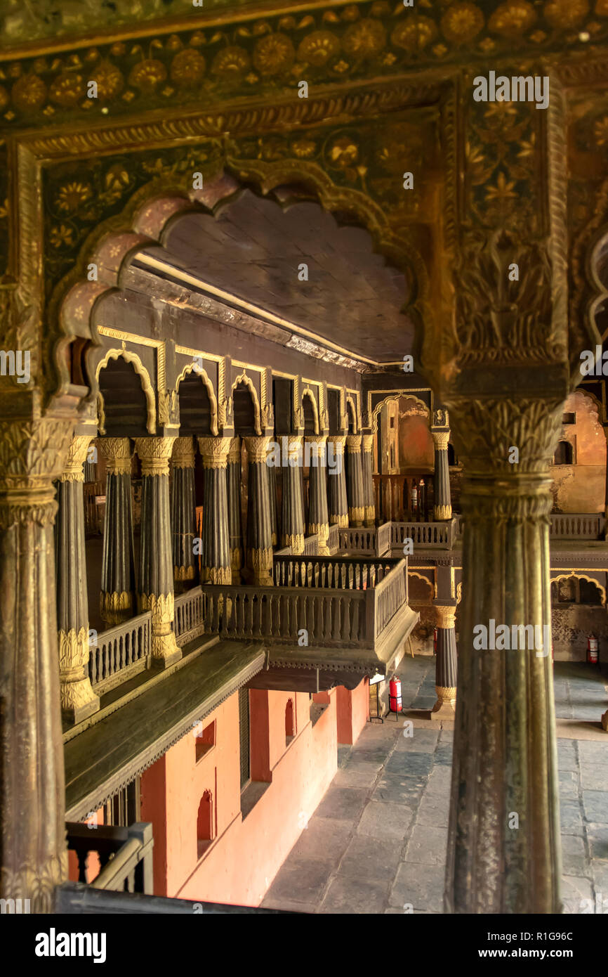 Durbar Hall in Tipu Palace, Bangalore, Karnataka, India Stock Photo