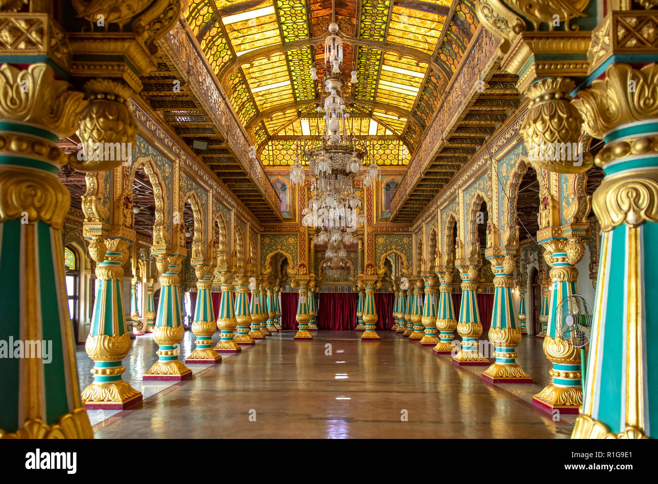 Durbar Hall In Mysore Palace Mysore Karnataka India Stock