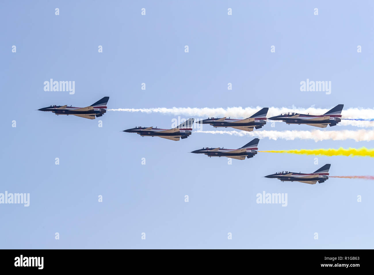 Zhuhai, GuangDong, China - November 07, 2018:  J-10 at Airshow China 2018 Stock Photo