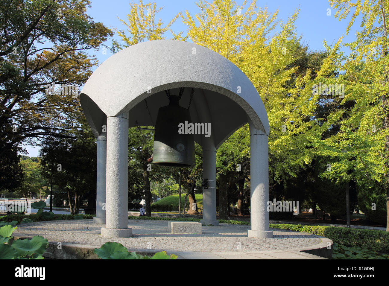 the peace bell in the hiroshima peace memorial park hiroshima japan ...