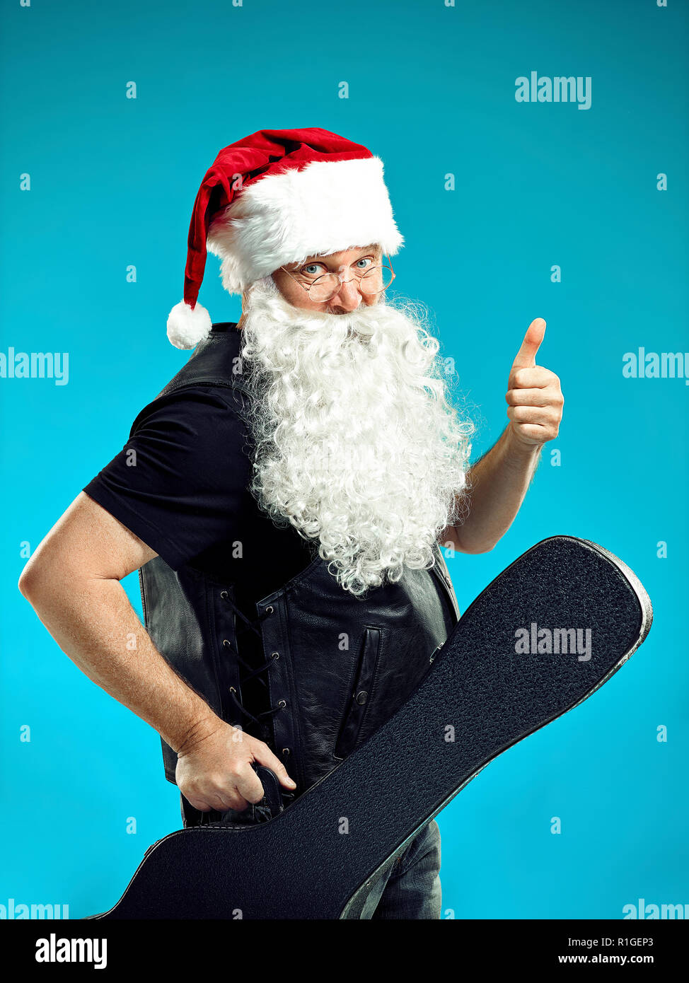 Portrait of Man in Santa Claus Costume - with a Luxurious White Beard ...