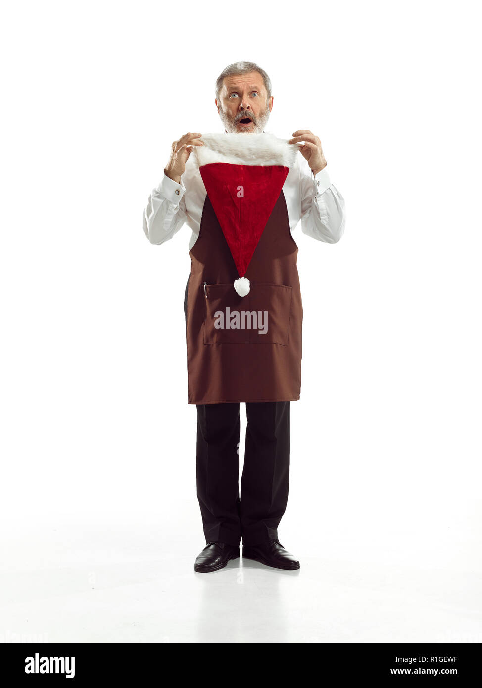 Portrait of Man in Santa Claus Costume - with a Luxurious White Beard ...