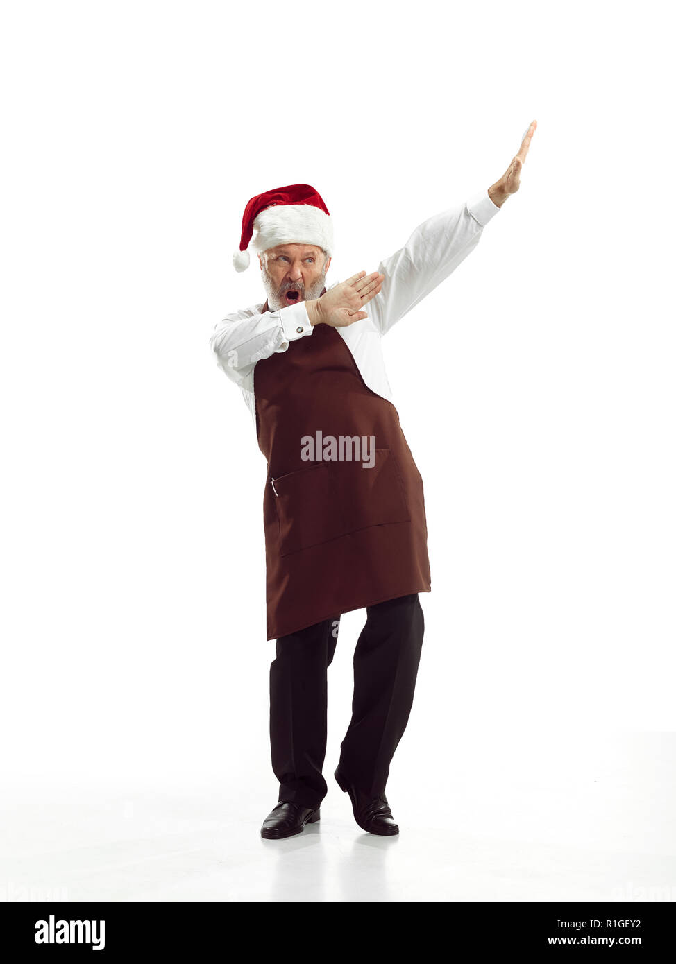 Portrait of Man in Santa Claus Costume - with a Luxurious White Beard ...