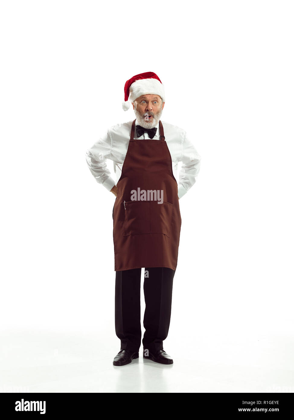 Portrait of Man in Santa Claus Costume - with a Luxurious White Beard ...