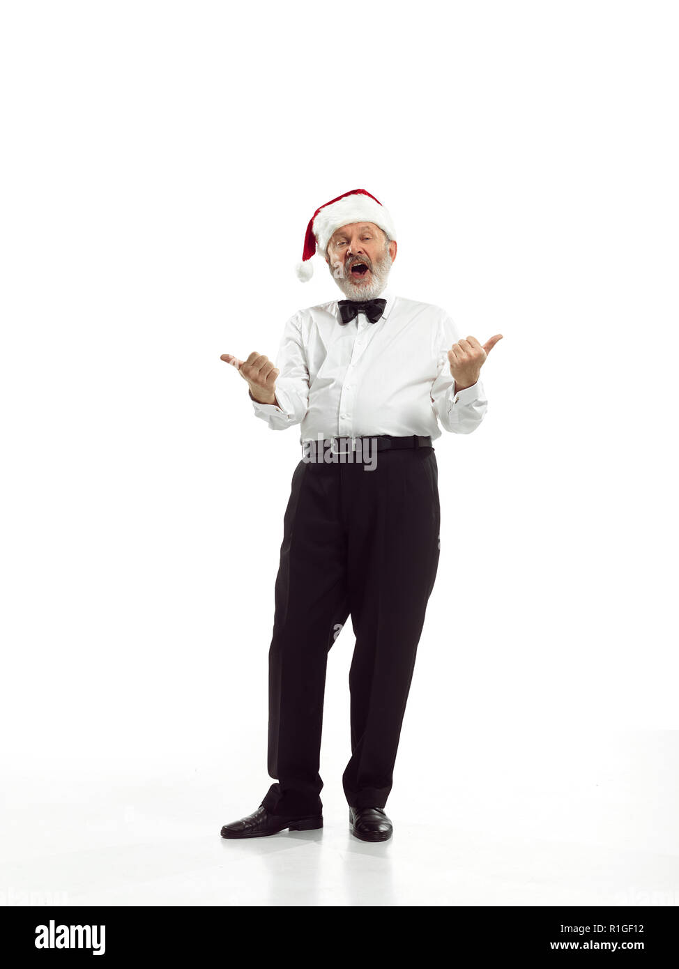 Portrait of Man in Santa Claus Costume - with a Luxurious White Beard ...