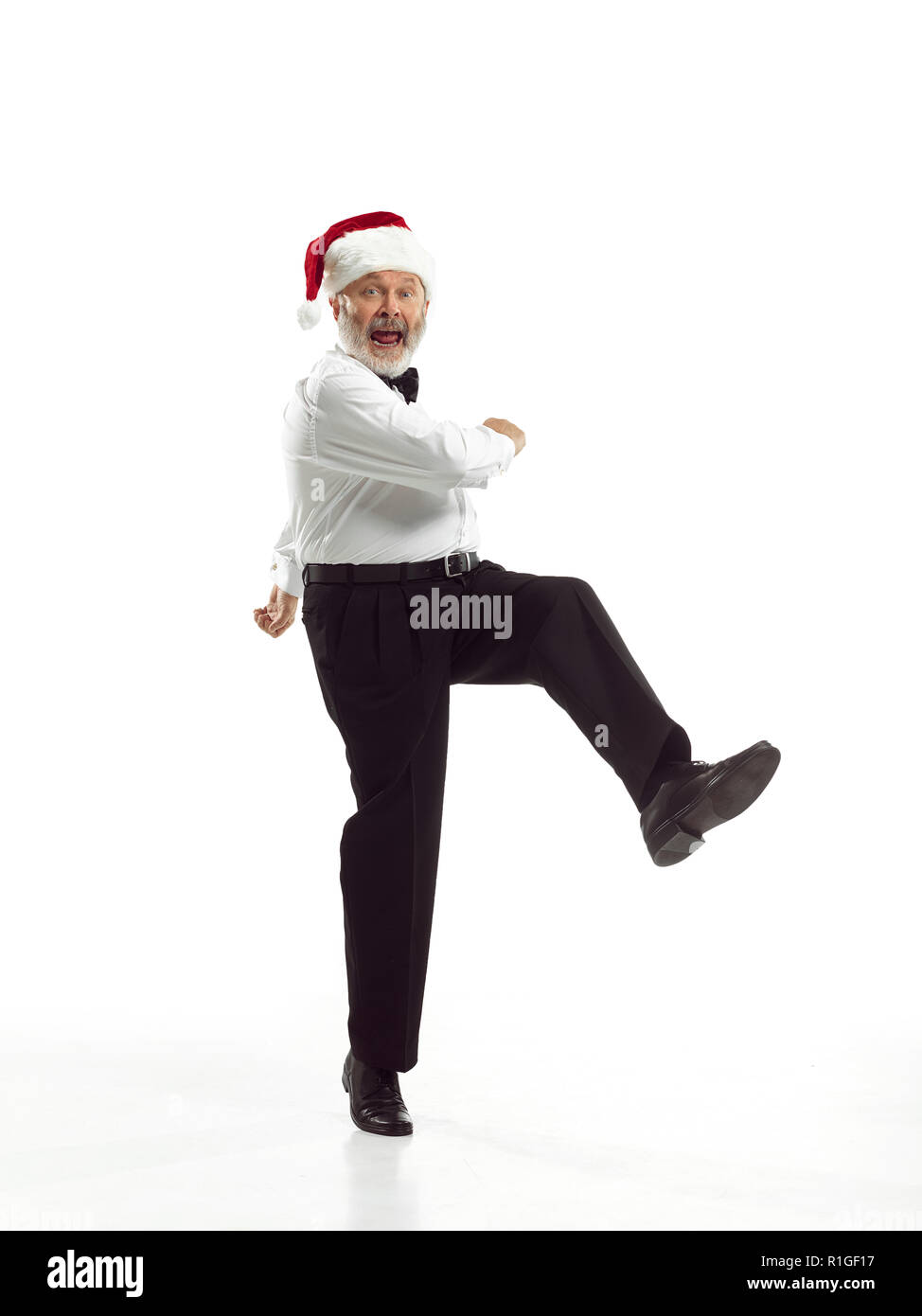 Portrait of Man in Santa Claus Costume - with a Luxurious White Beard ...