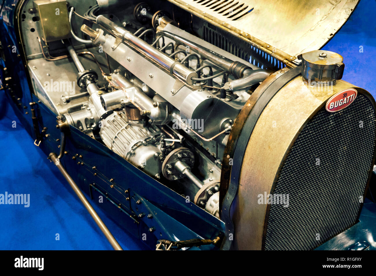 Bugatti Type 51A on the Bugatti Trust stand a Classic Motor Show 2018 Stock Photo