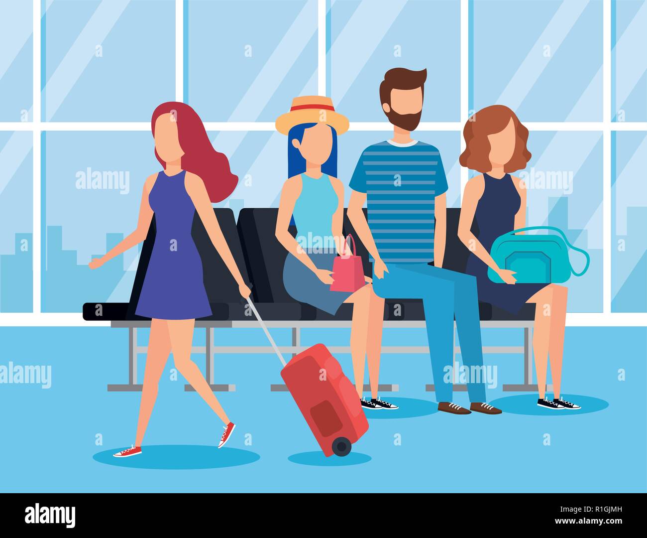 Airport terminal bench design Stock Vector Image & Art - Alamy