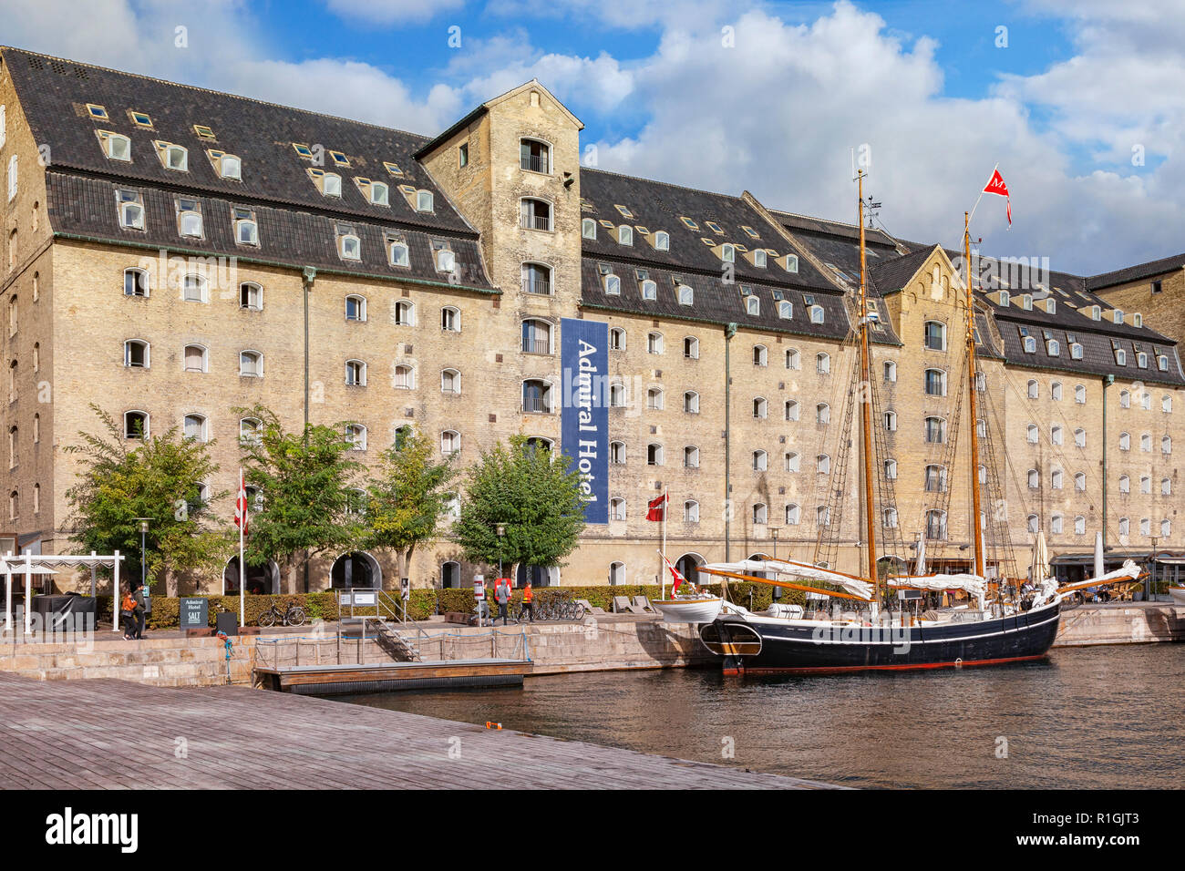 23 September 2018: Copenhagen, Denmark - The Admiral Hotel, a waterside hotel near the city centre. Stock Photo