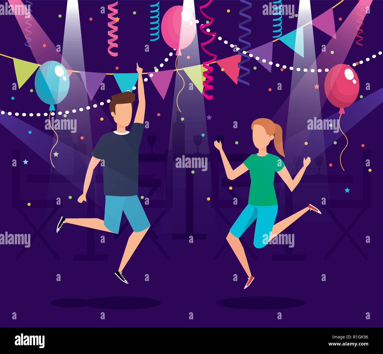 Crowd of people on the club party Stock Vector Images - Alamy