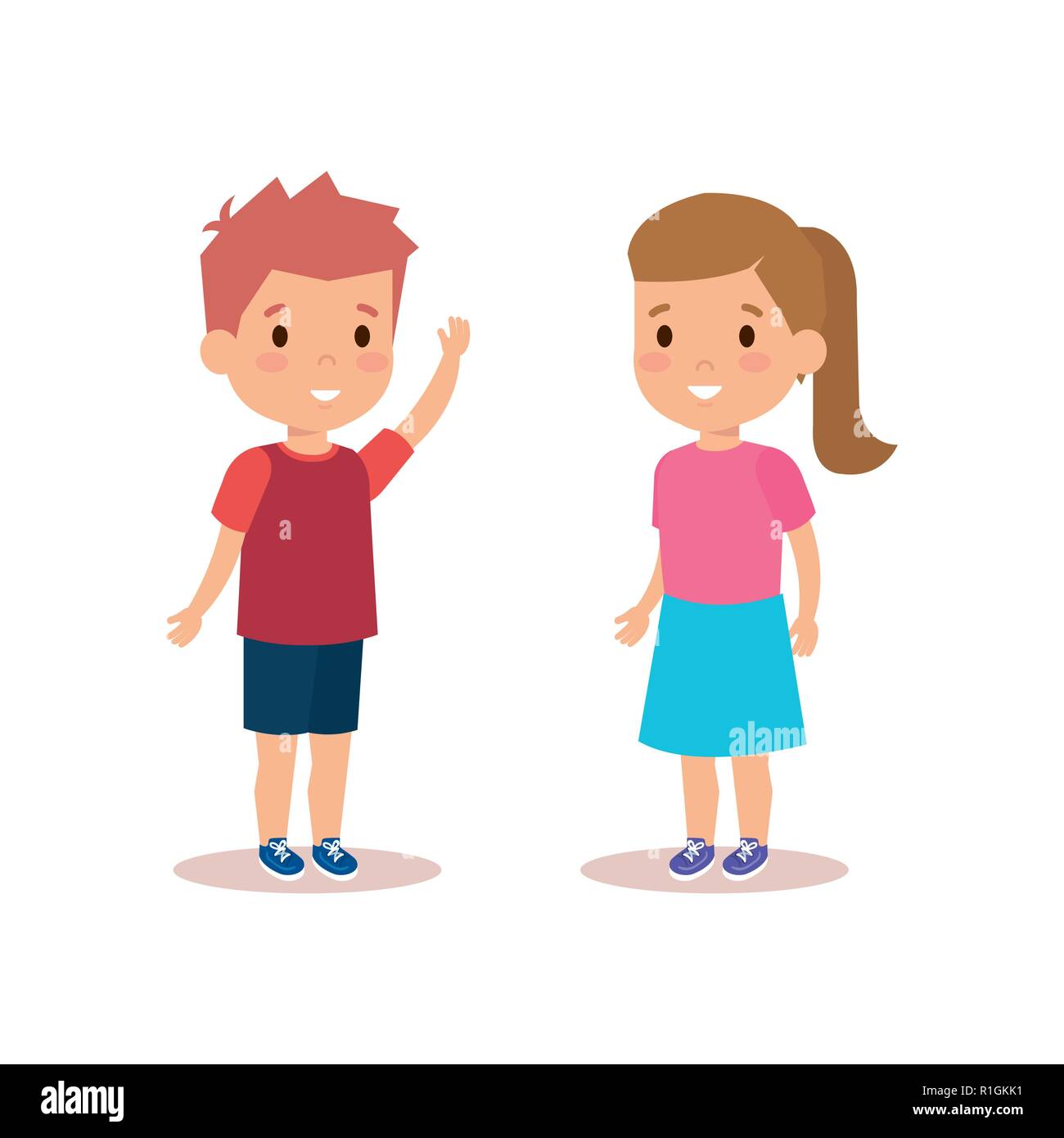 Boy And Girl Cartoon Stock Vector Image Art Alamy