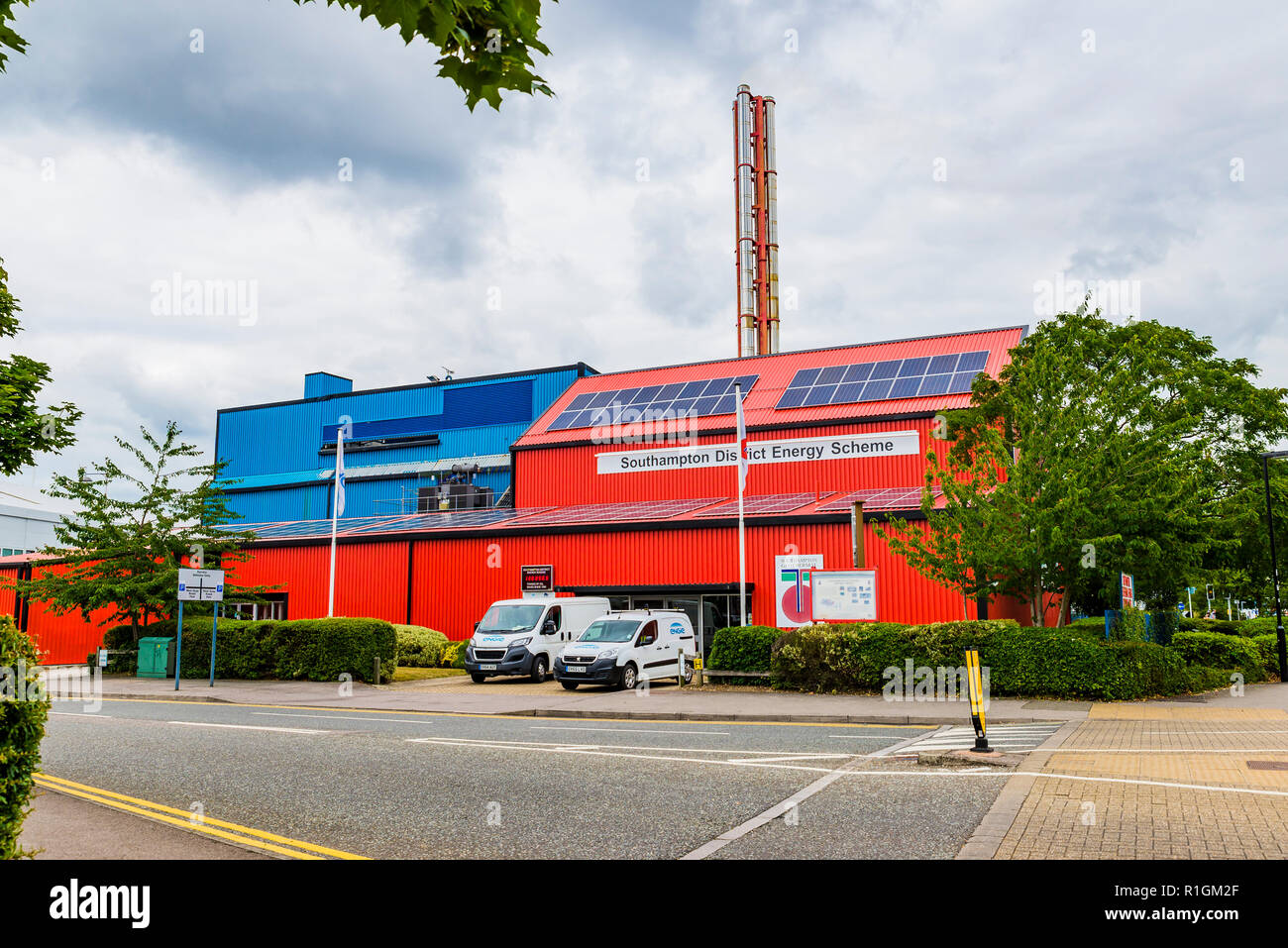 Southampton's geothermal power station. Southampton, Hampshire, England, United Kingdom, UK, Europe Stock Photo