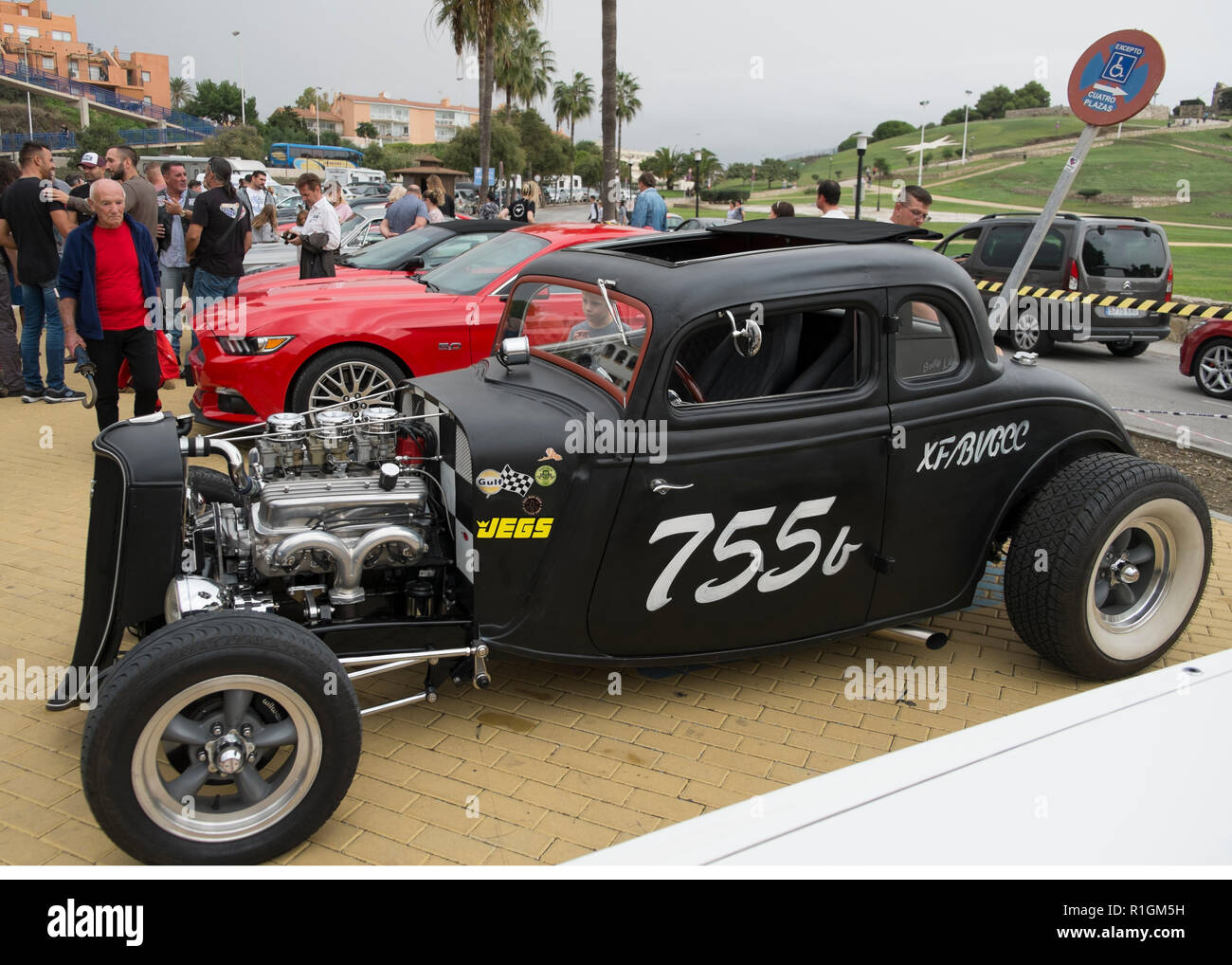 American hot rod. US classic car meeting in Fuengirola, Málaga, Spain. Stock Photo