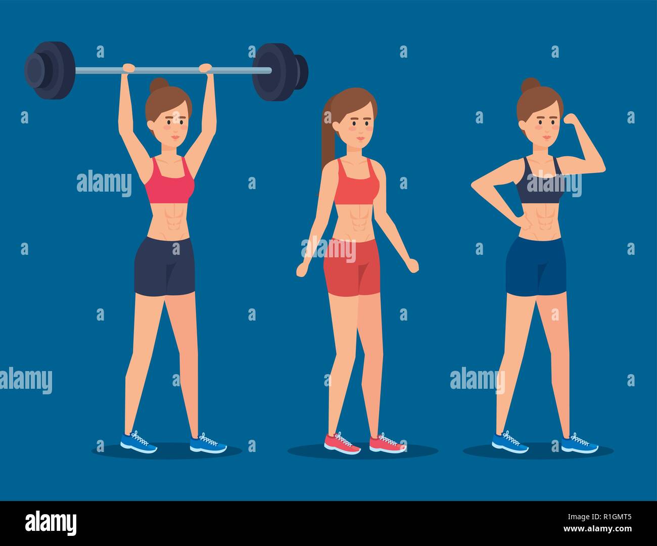 Fitness girls with sportswear design Stock Vector Image & Art - Alamy