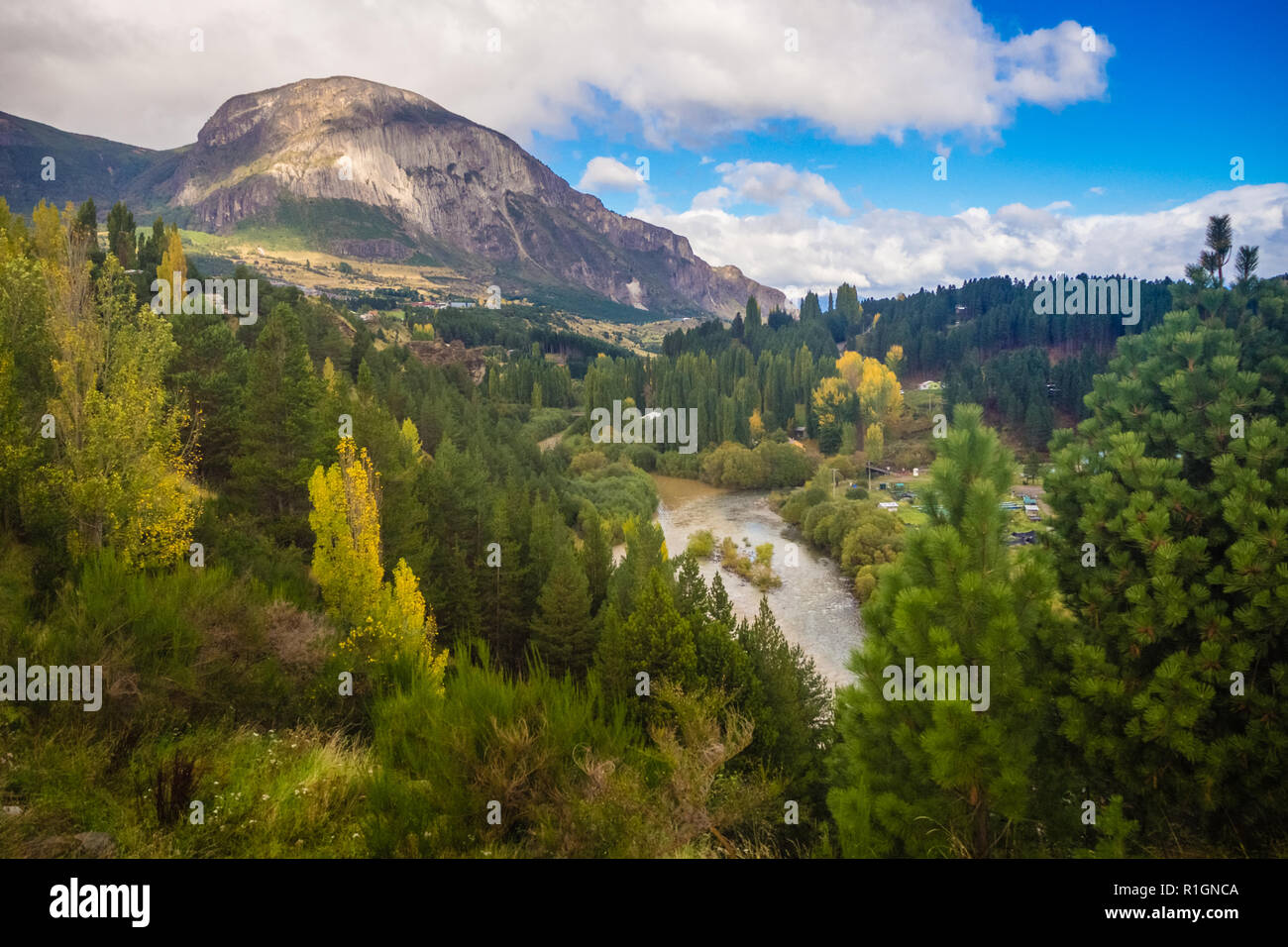 Landscape near Coyhaique, Aisen Region, South Road (Carretera Austral), Patagonia, Chile. forest Stock Photo