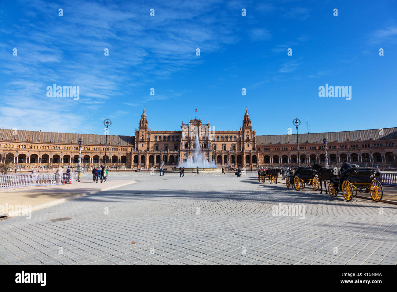 Seville, Andalusia, Spain : Spain Square (Plaza de Espana) was built in 1928 Stock Photo