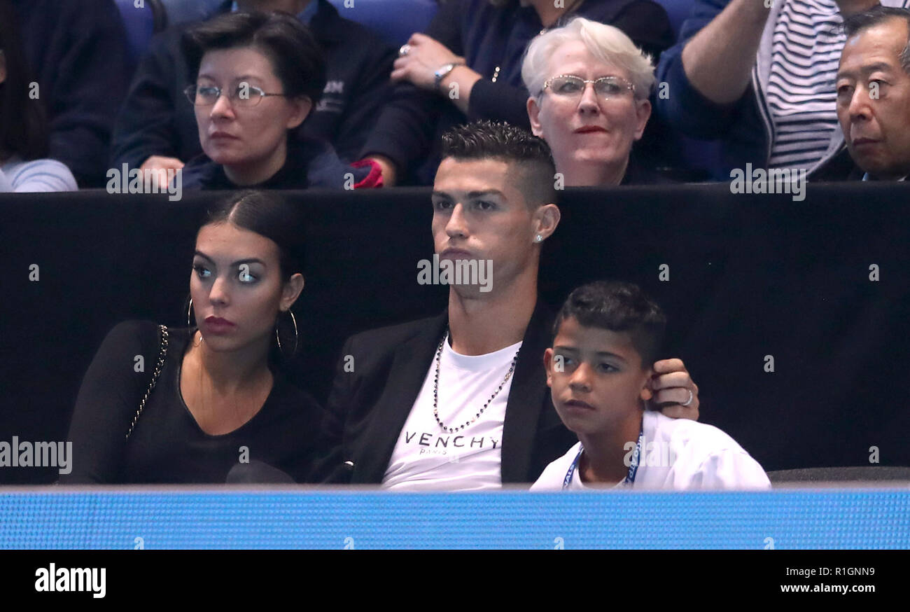Cristiano Ronaldo (centre) with girlfriend Georgina Rodriguez and son