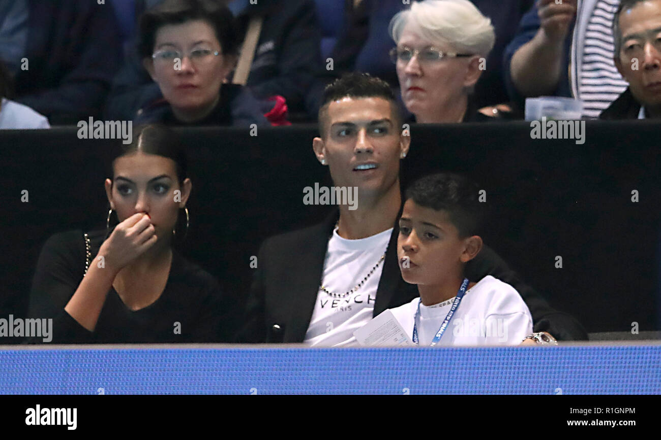 Cristiano Ronaldo (centre) with girlfriend Georgina Rodriguez and son