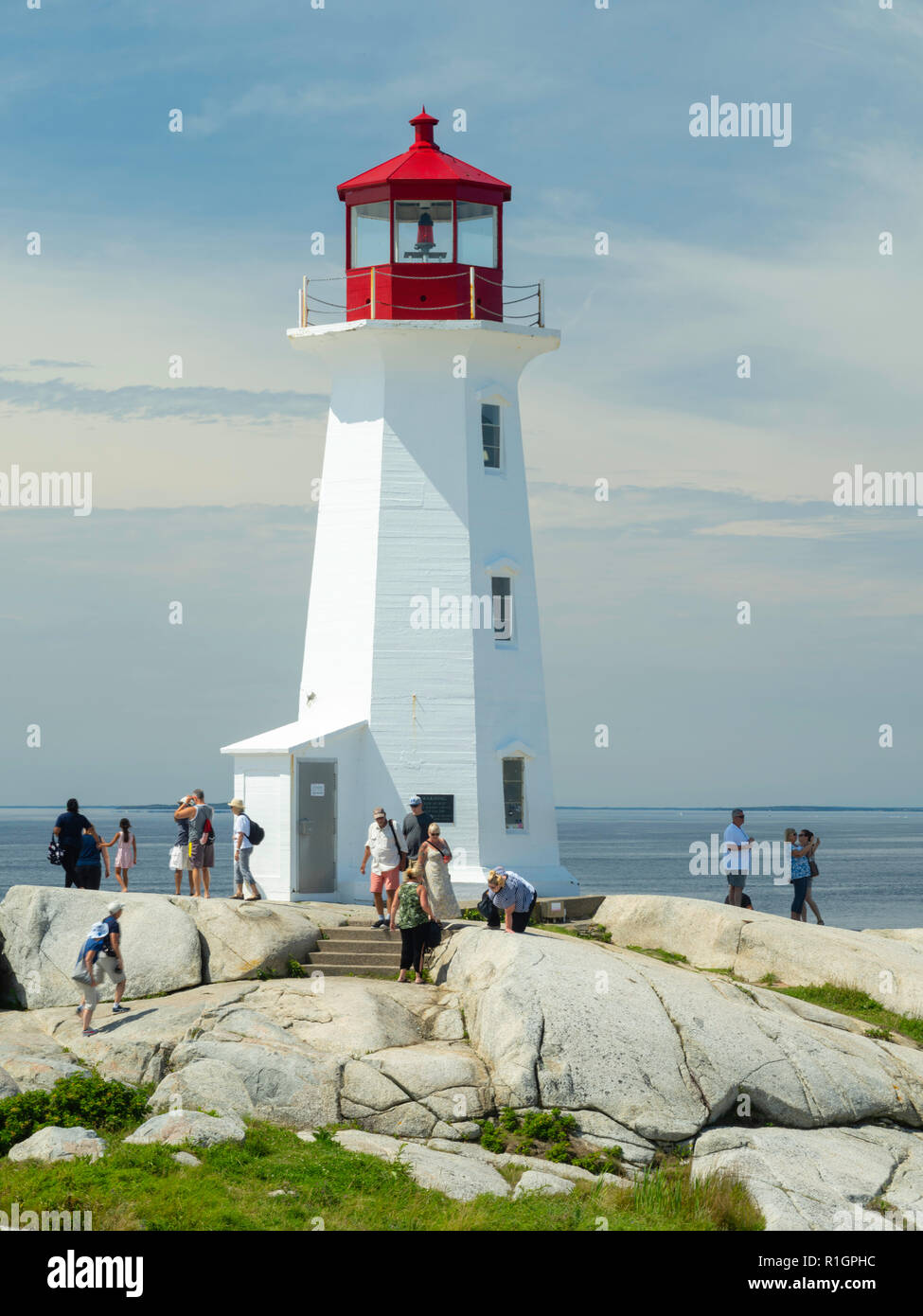 The famous Peggy's Point Lighthouse, Peggy's Cove, Nova Scotia, Canada. Stock Photo