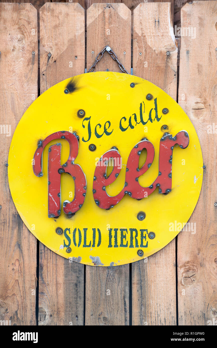 Beer sign, Joseph, Oregon Stock Photo Alamy