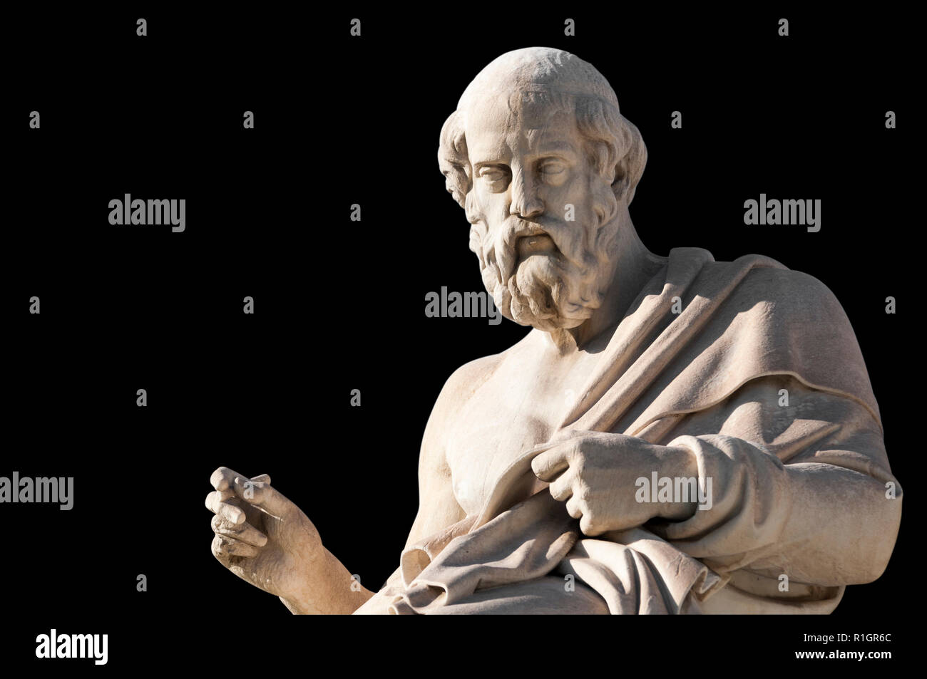 classic statue of Plato from side close up Stock Photo
