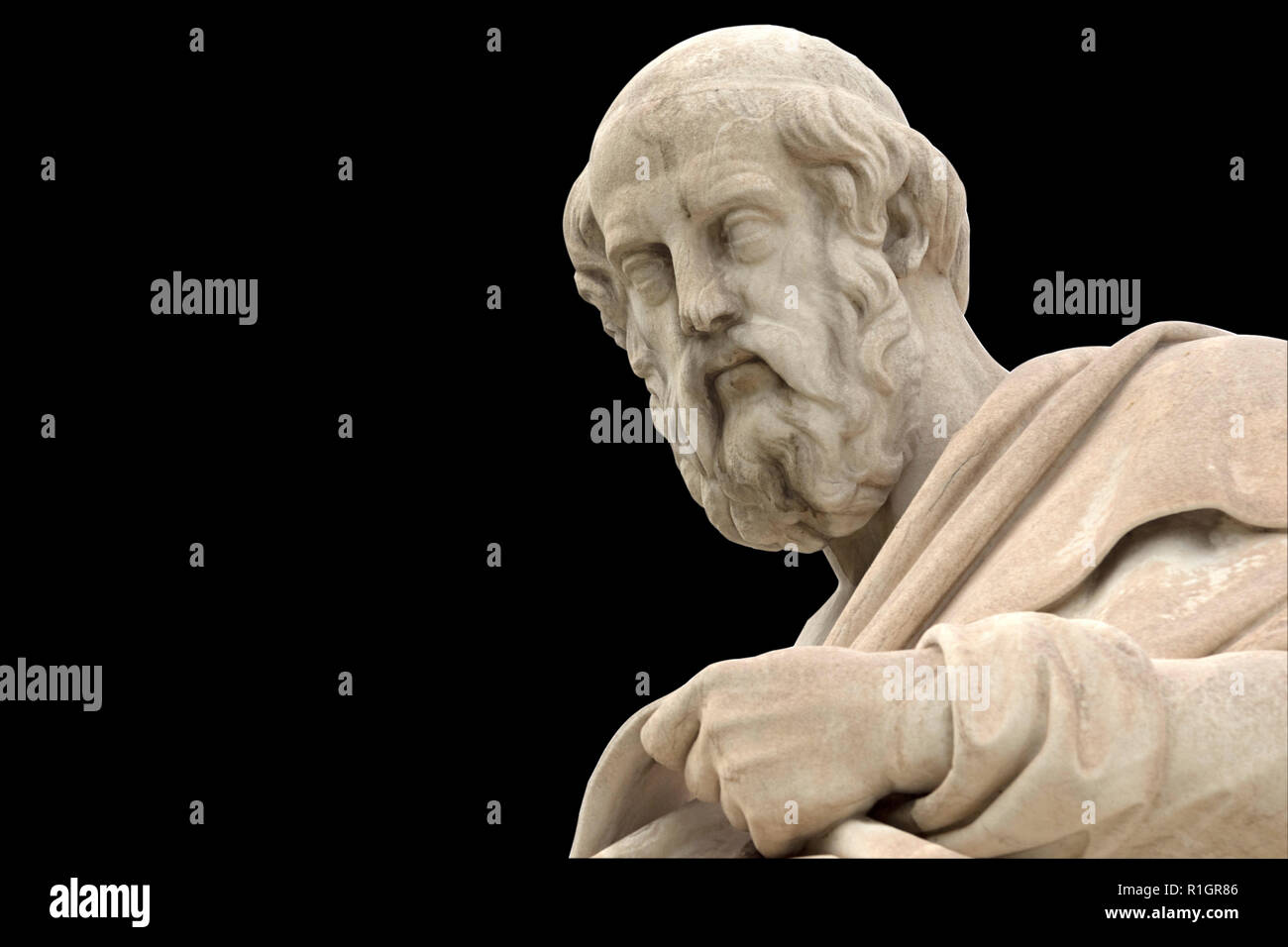 classic statue of Plato from side close up Stock Photo