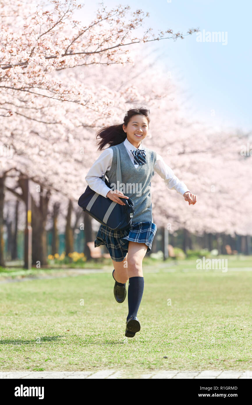 japanese junior schoolgirls Japanese junior-high schoolgirl in uniform Stock Photo - Alamy